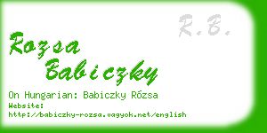 rozsa babiczky business card